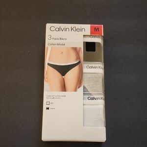 NIB Calvin Klein Bikini Panties, W-Med, 3 pack, Cotton Modal, New Sealed, Gift